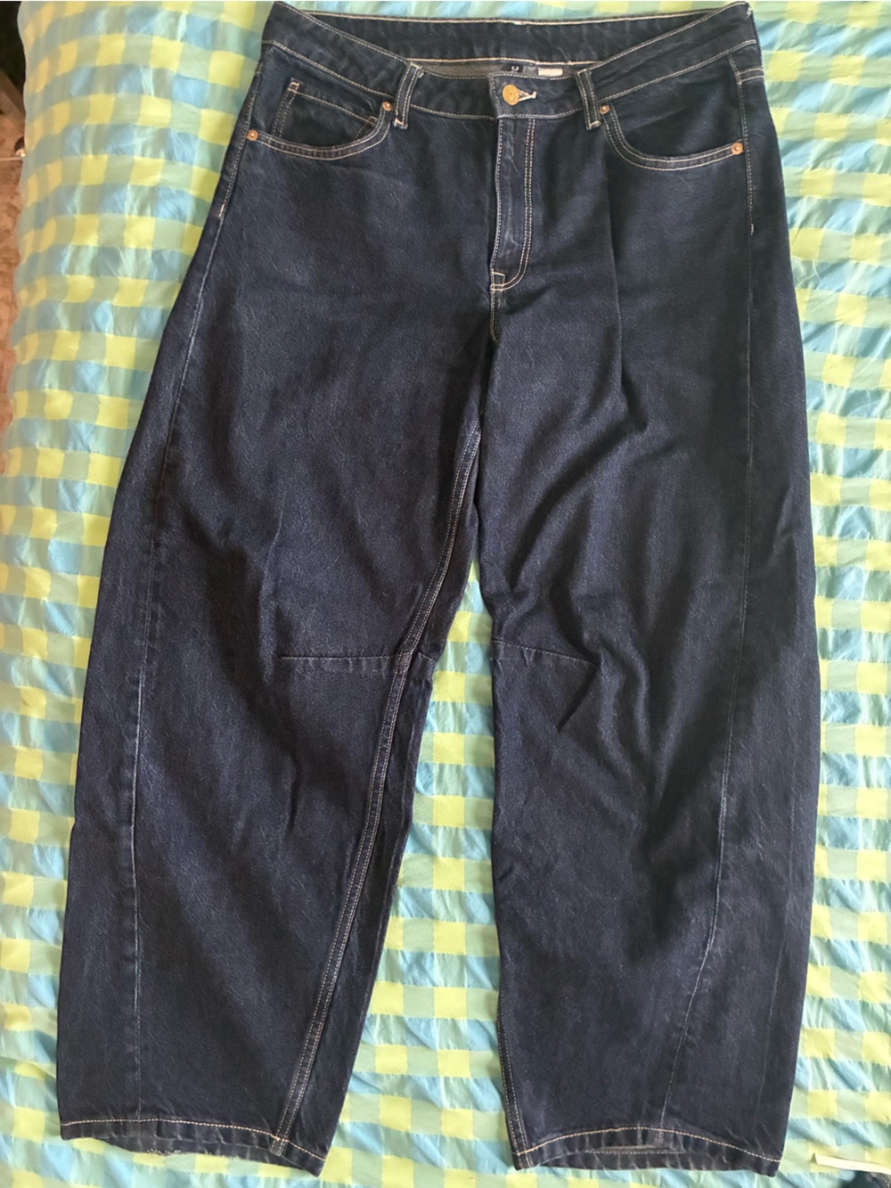 H&M barrel jeans mid rise Dark Blue Denim Jeans